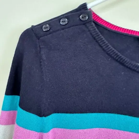 Talbots Striped Sweater Womens SMALL Multicolor Pullover Preppy Office Twee - Picture 4 of 10